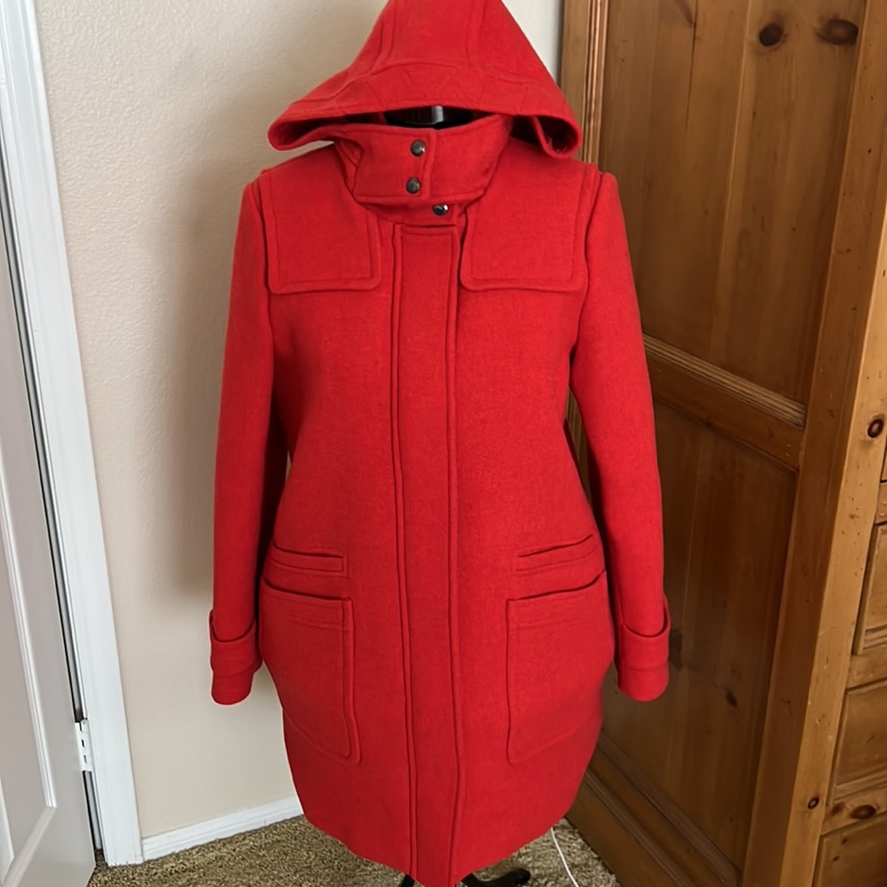 Banana Republic Women’s Duffle Coat Red Wool Blend.